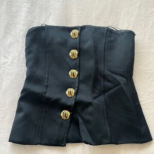 Black Corset Top with Gold Buttons